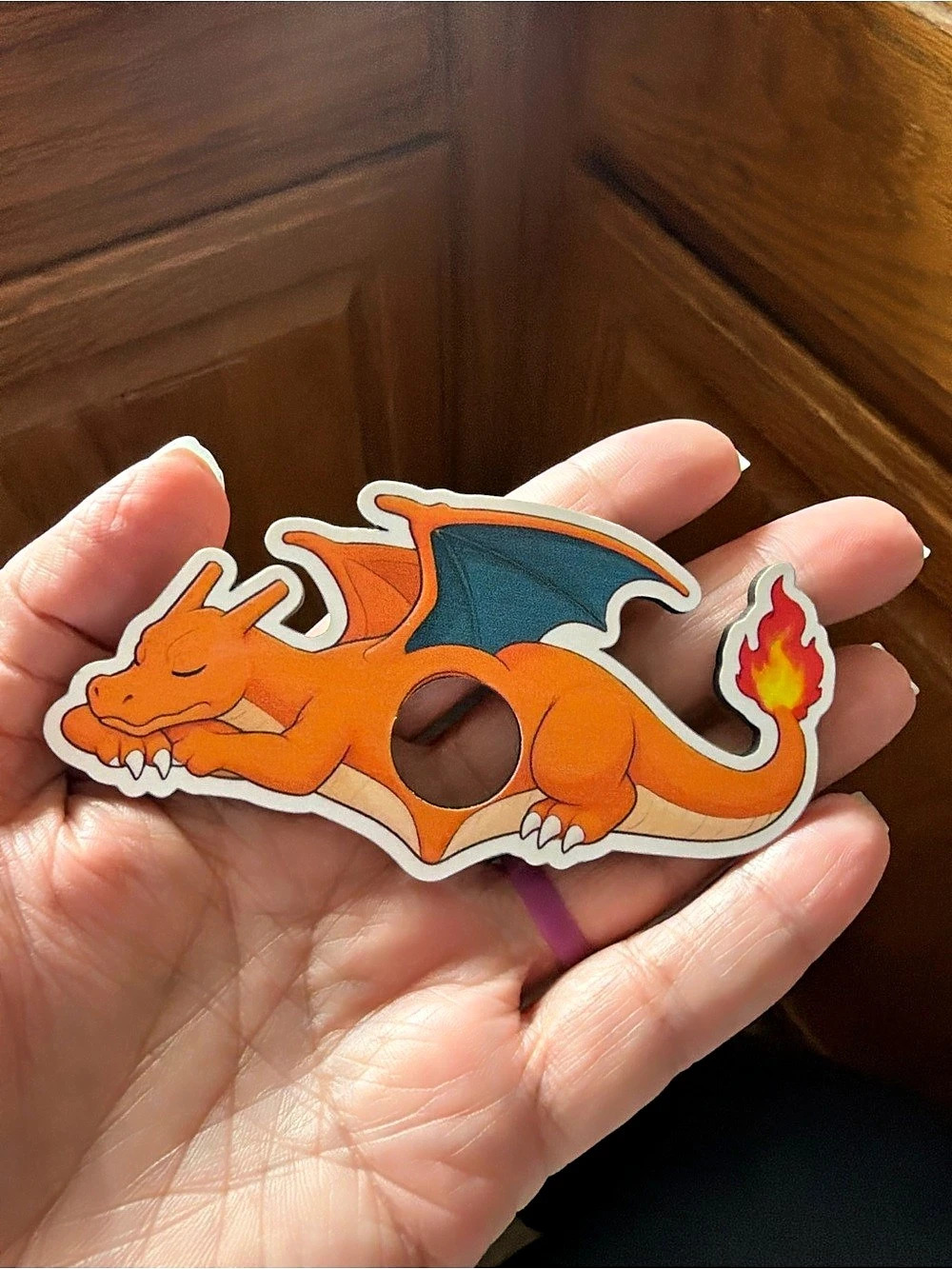 Pokemon Charizard Thumb Ring Bookmark Orange & Blue